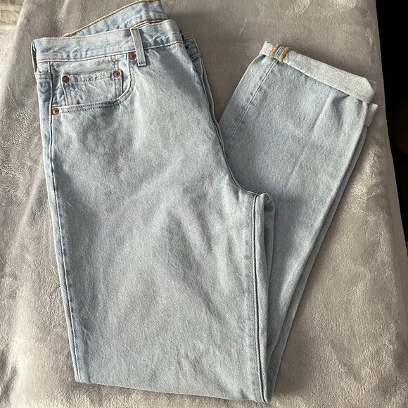Levi's 501 Straight Leg Jeans, Light Blue - Picture 1 of 8